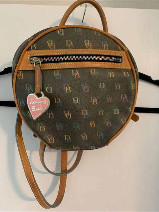 Dooney & Bourke Handbags - Dooney & Bourke Brown Mini Logo Backpack with Multicolor Accents